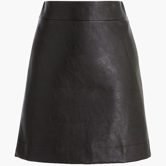 J Crew Factory Faux-leather A-line mini skirt in black size 0 NWT BC893 - Picture 4 of 11